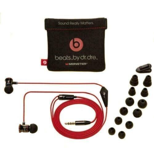 iBeats by Dre Black / Red Headphones Earphones Brand new with Pouch
