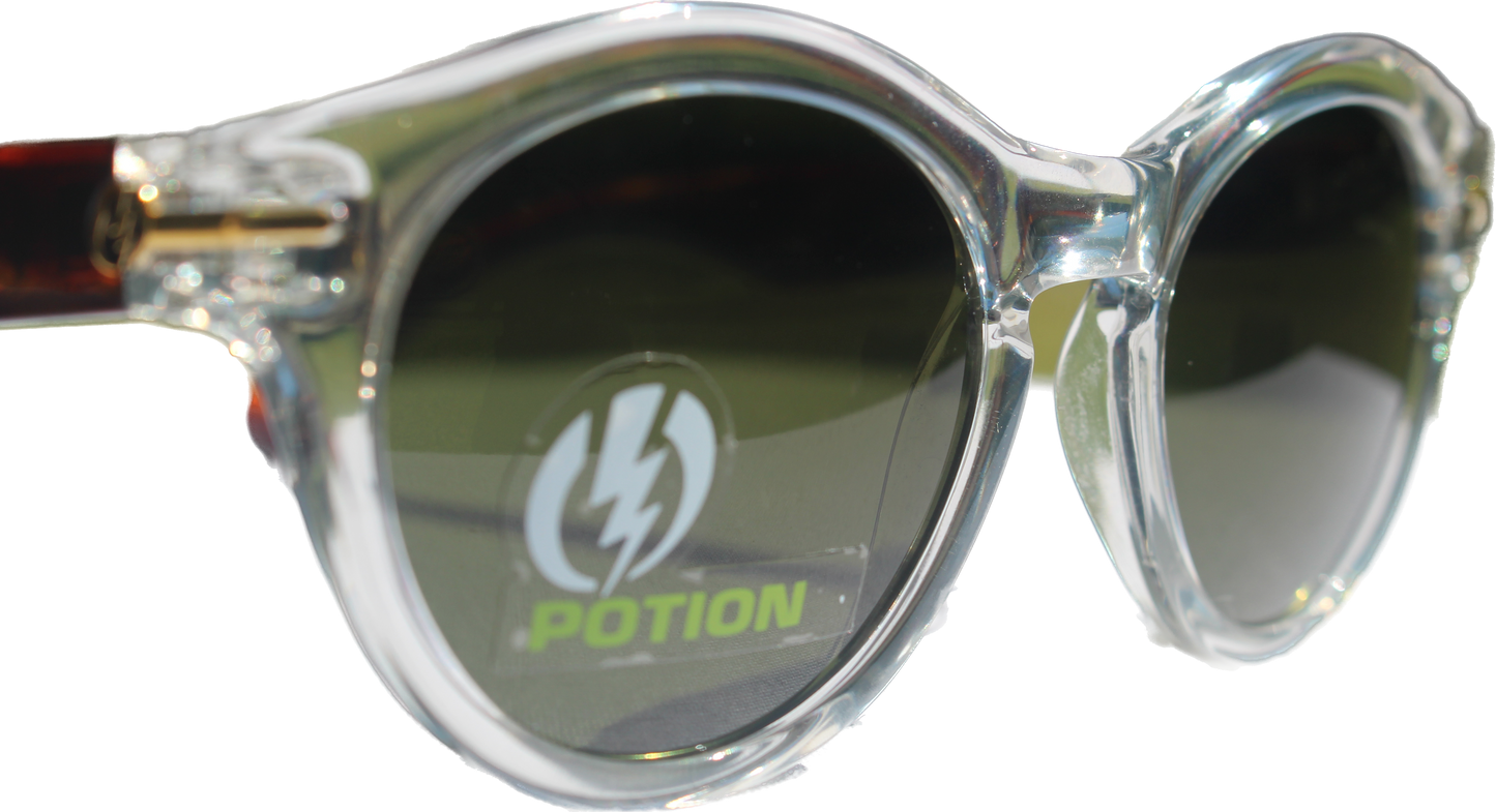 Electric Potion Sunglasses Tortoise/Crystal w Melanin Grey Lens