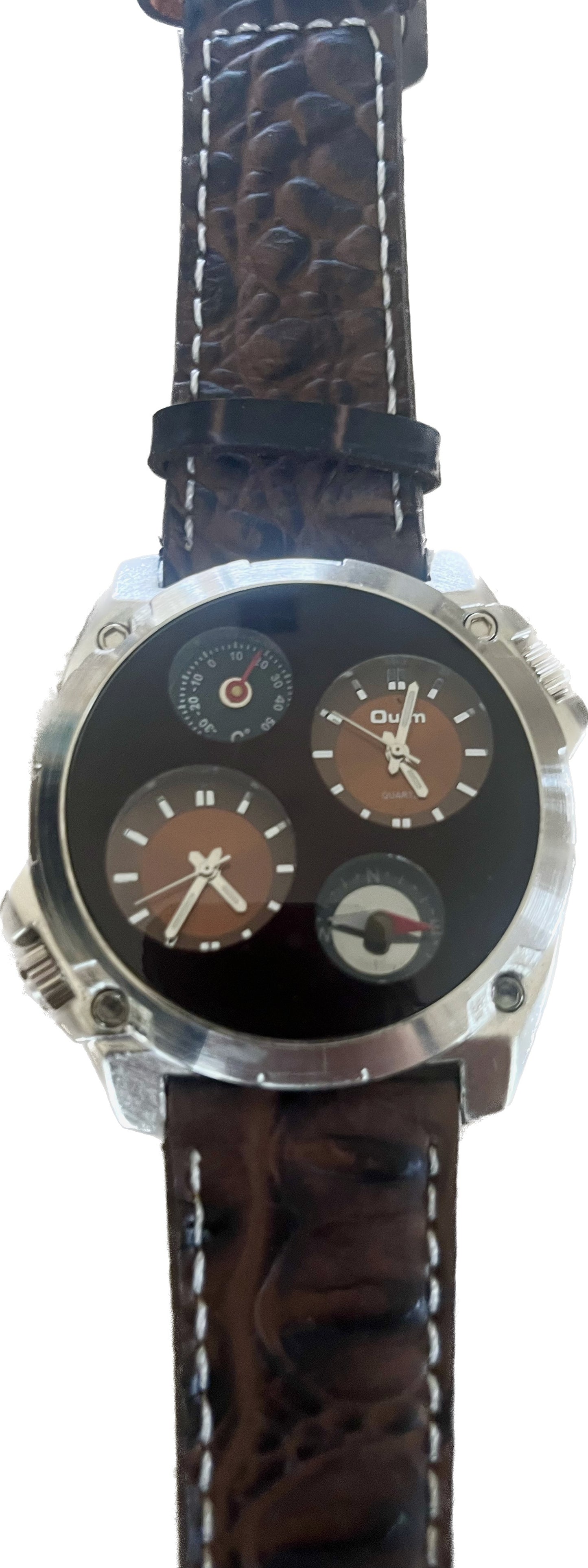 Oulm Round Dual-Movement Unisex Fashion Wrist Watch