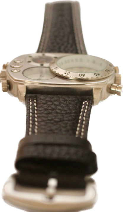 Oulm Oversized Dual Time Zone Men’s Fashion Wrist Watch with Compass